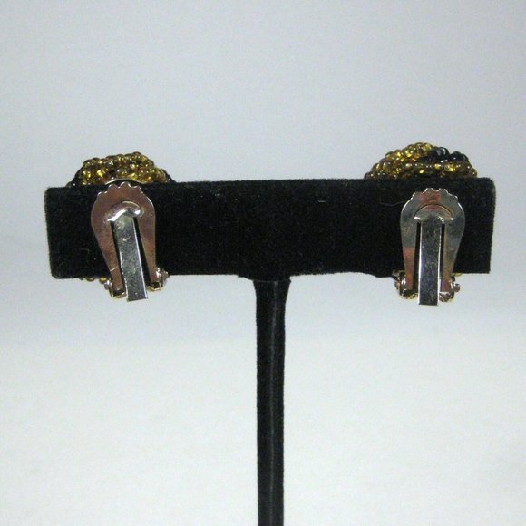 Kramer Signed Set 3 Necklace Clip On Earrings 15 In VTG 60s 50s Beaded Goldtone - Picture 9 of 12